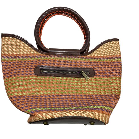 Patricia Nash Handbag Gia Woven Straw (missing crossbody strap) - Picture 1 of 9